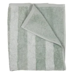 Stripe handduk 50x70 cm ljusgrön