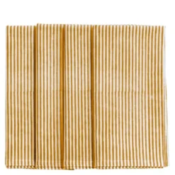 Stripe Randig Servett 4-pack 50x50 cm Lejongul