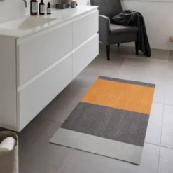 Stripes Horizontally golvmatta 120x67 cm dijon/grå
