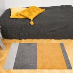 Stripes Horizontally golvmatta 120x67 cm dijon/grå