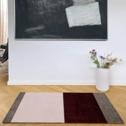 Stripes Horizontally golvmatta 120x67 cm bordeaux/rose/sand
