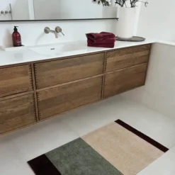 Stripes Horizontally golvmatta 120x67 cm bordeaux/grön/ivory