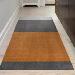 Stripes Horizontally golvmatta 200x90 cm dijon/grå