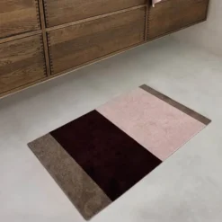 Stripes Horizontally golvmatta 90x60 cm bordeaux/rose/sand