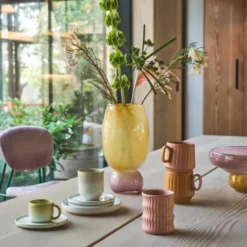Styles Mugg räfflat mönster 2-pack 30 cl Rosa
