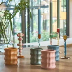 Styles Mugg räfflat mönster 2-pack 30 cl Rosa