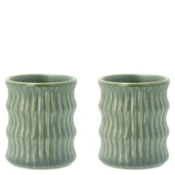 Styles Mugg räfflat mönster 2-pack 30 cl Grön