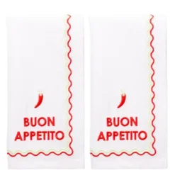 Summer Party servett 45 cm 2-pack BUON APPETITO white