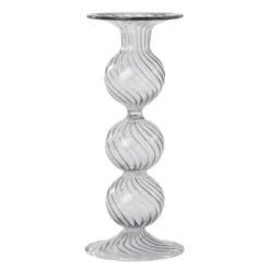 Swirl ljusstake 22 cm grå