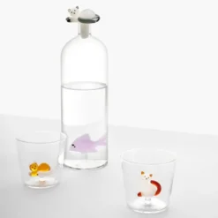 Tabby Cat vattenglas 35 cl katt med vit svans