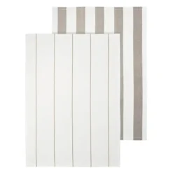Taulo kökshandduk 70x50 cm 2-pack vit/beige randig