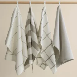 Taulo kökshandduk 70x50 cm 2-pack vit/beige randig