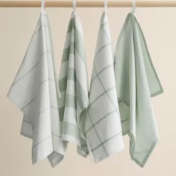 Taulo kökshandduk 70x50 cm 2-pack vit/grön randig