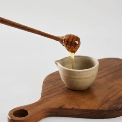 Teak honey dipper honungssnurra 19 cm trä