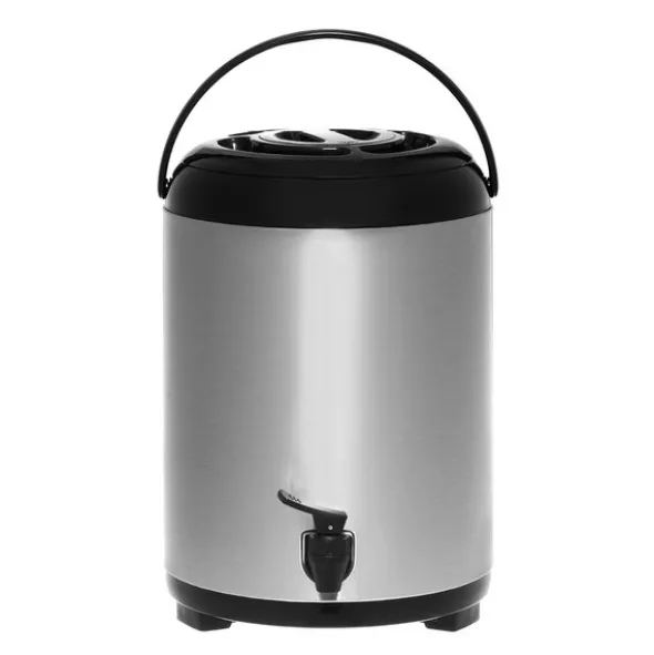 Termos med kran 10 L stål/svart