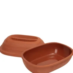 Terracotta kycklingroaster med lock 30x21 cm