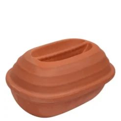 Terracotta kycklingroaster med lock 30x21 cm