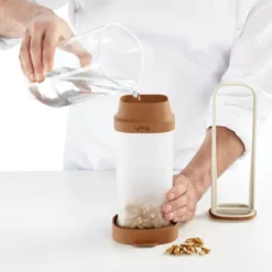 Tillverkningskärl för växtbaserad dryck 1 L terracotta/klar
