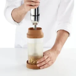 Tillverkningskärl för växtbaserad dryck 1 L terracotta/klar