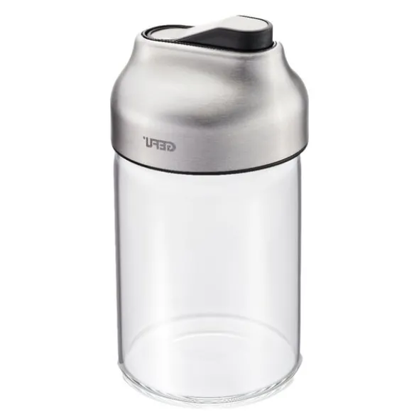 Tip socker- eller mjölkdispenser 180 ml klar/stål/svart