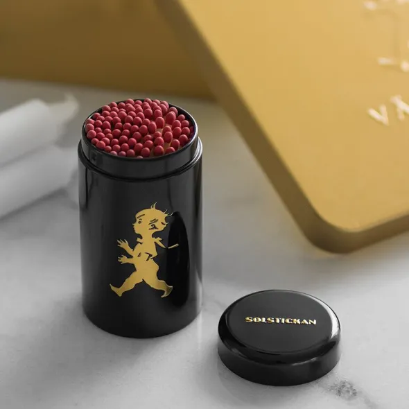 Tändsticksrör 10 cm Svart/Guld