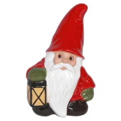 Tomte med lykta 15 cm Röd