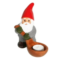 Tomte med slev & värmeljus 15 cm
