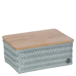 Top Fit Medium hög förvaringskorg med lock 24x18x11 cm eucalyptus