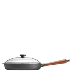 Traditional Traktörpanna med glaslock/trähandtag 28 cm