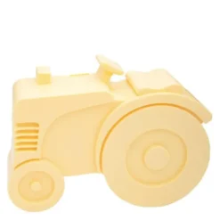 Traktor matlåda i plast två fack 14x11 cm ljusgul