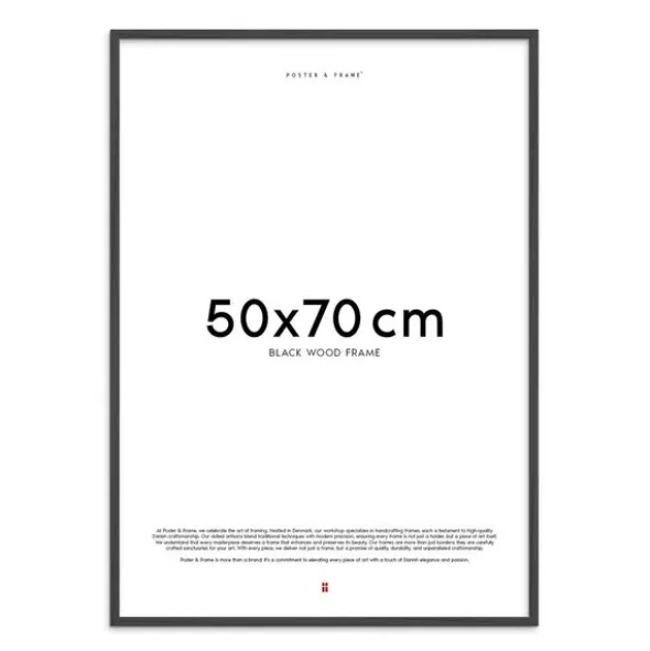 Träram 50x70 cm svart