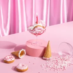 Tårtljus 12-pack 12 cm rosa/guld/vit/röd