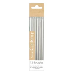 Tårtljus 12-pack 12 cm silver