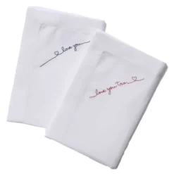 Tygservett 50x50 cm 2-pack vit med kärlekscitat