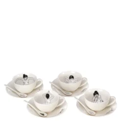 Undressed Tekopp med Fat och Sked 4-pack 22 cl