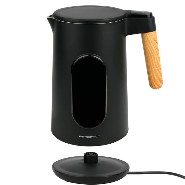 Vattenkokare digital 1,7 L svart/trä