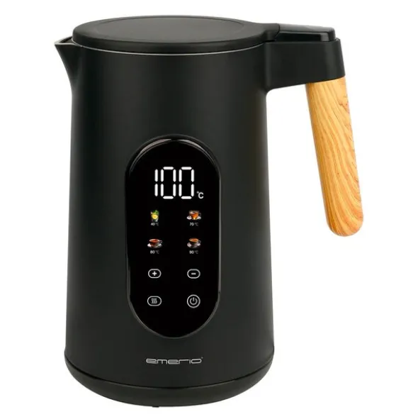 Vattenkokare digital 1,7 L svart/trä