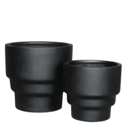 Vegas kruka 2-pack 40+50 cm matt svart