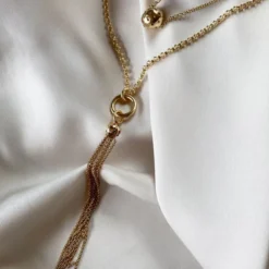 Vibrance halsband långt Shimmer guld