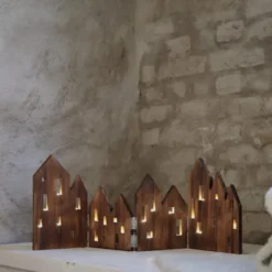View bordsdekoration med LED 71,5 cm trä