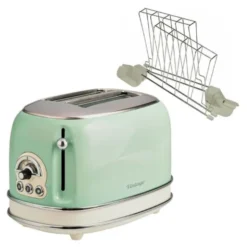 Vintage Brödrost med toastgaller 2 skivor Grön