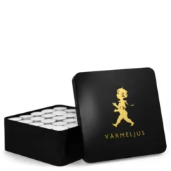 Värmeljuslåda för 100 ljus Svart/Guld