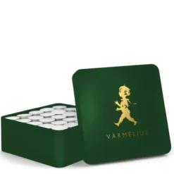 Värmeljuslåda 21x21 cm grön/guld