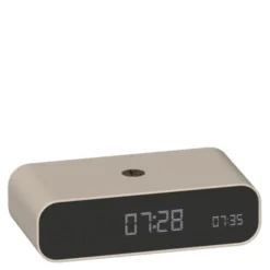 Wakie väckarklocka med Wake-up light och Qi 16x8x4,5 cm ivory sand