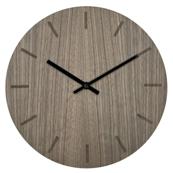 Walnut väggklocka 28 cm valnöt med svart visare