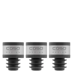 WineLock vinpropp 3-pack svart/silver