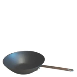 Wokpanna med glaslock 31 cm kolstål