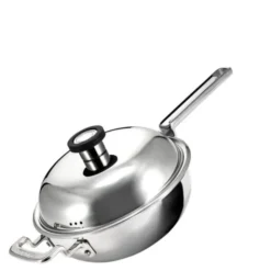 316 wokpanna med lock 22 cm rostfritt stål