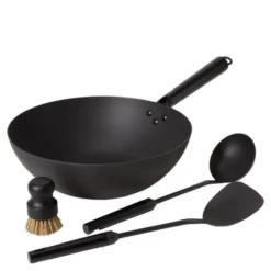 Wokset kolstål med verktyg 32 cm