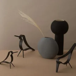 Woody Bird Small 14 cm svart